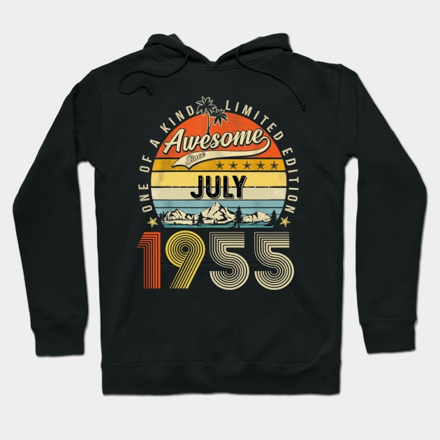 Awesome Since July 1955 Vintage 68th Birthday Hoodie by louismcfarland